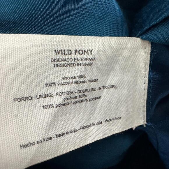 Wild Pony Women’s Size Small Solid Blue Collared Detail Viscose Mini Dress - Picture 7 of 12